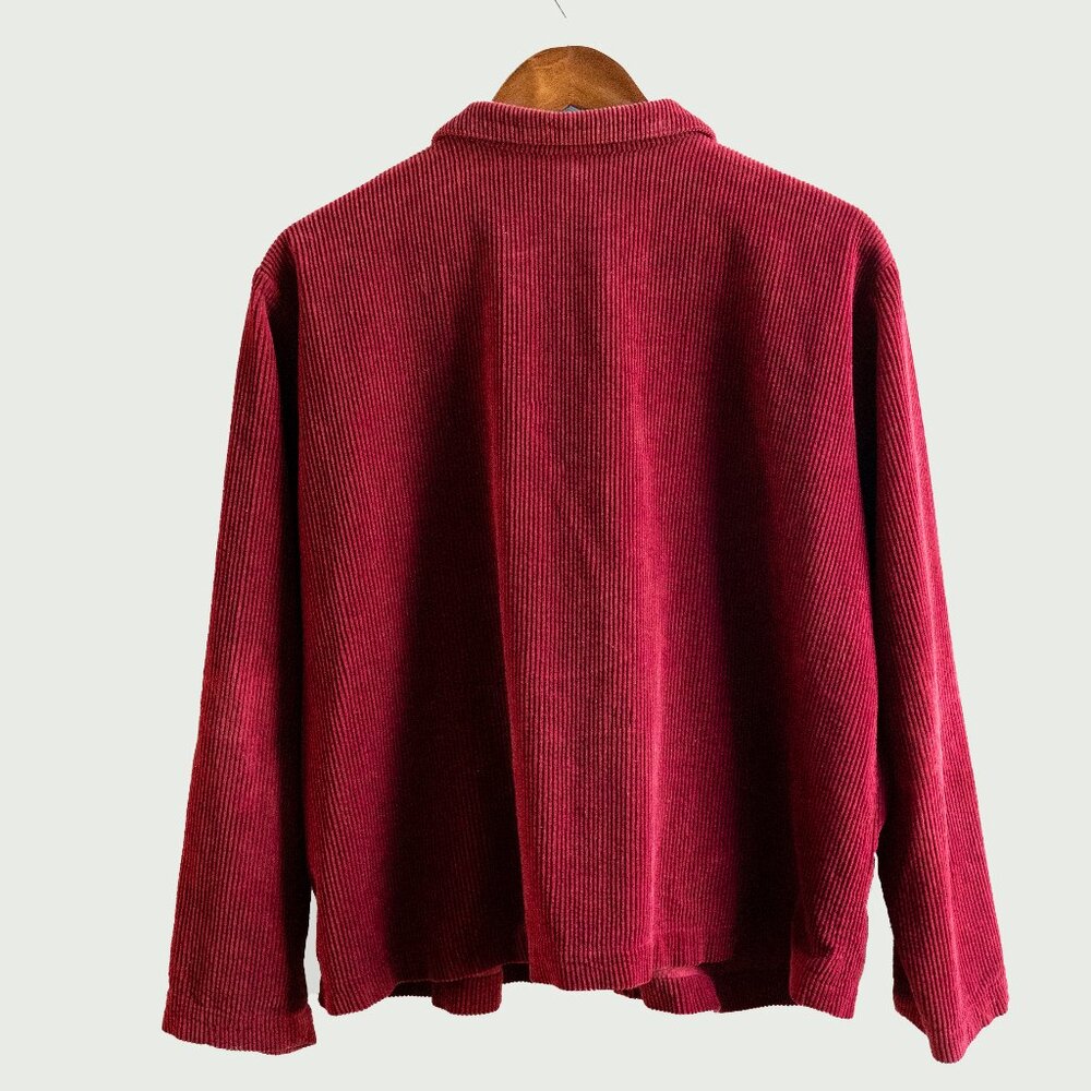 CP Shades Vintage Boxy Oversized Chunky Red Corduroy Jacket - Picture 2 of 5
